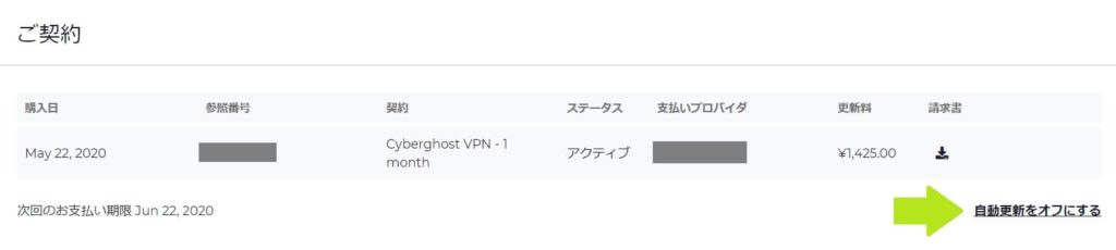 Cyberghostの解約方法3