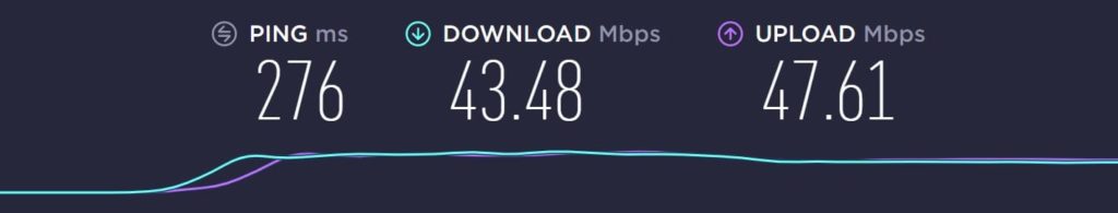 フィンランドから日本のサーバーに接続した結果2